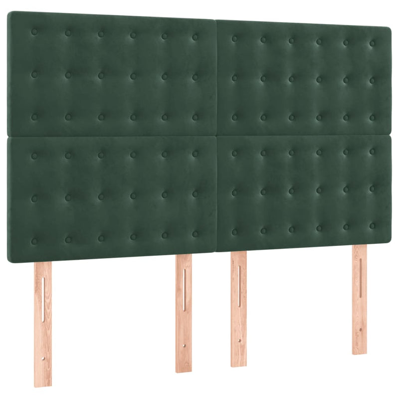 vidaXL 4 db sötétzöld bársony fejtámla 72 x 5 x 78/88 cm