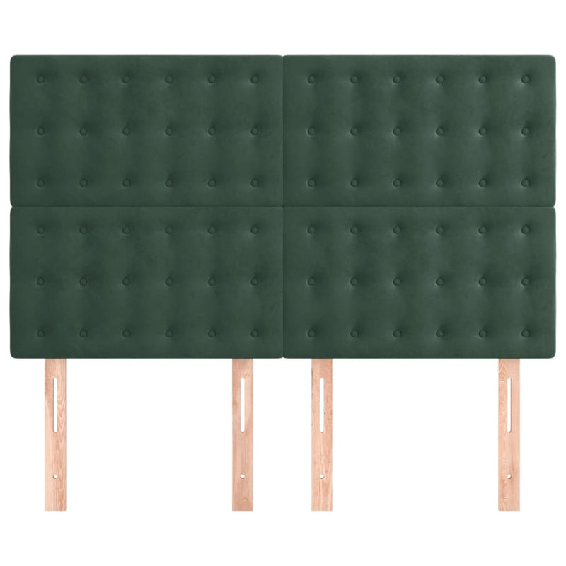 vidaXL 4 db sötétzöld bársony fejtámla 72 x 5 x 78/88 cm