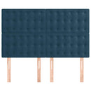 vidaXL sötétkék bársony fejtámla 144x5x118/128 cm