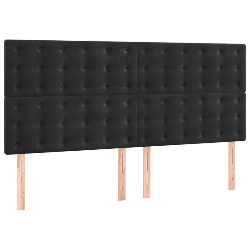 vidaXL 4 db fekete bársony fejtámla 80 x 5 x 78/88 cm