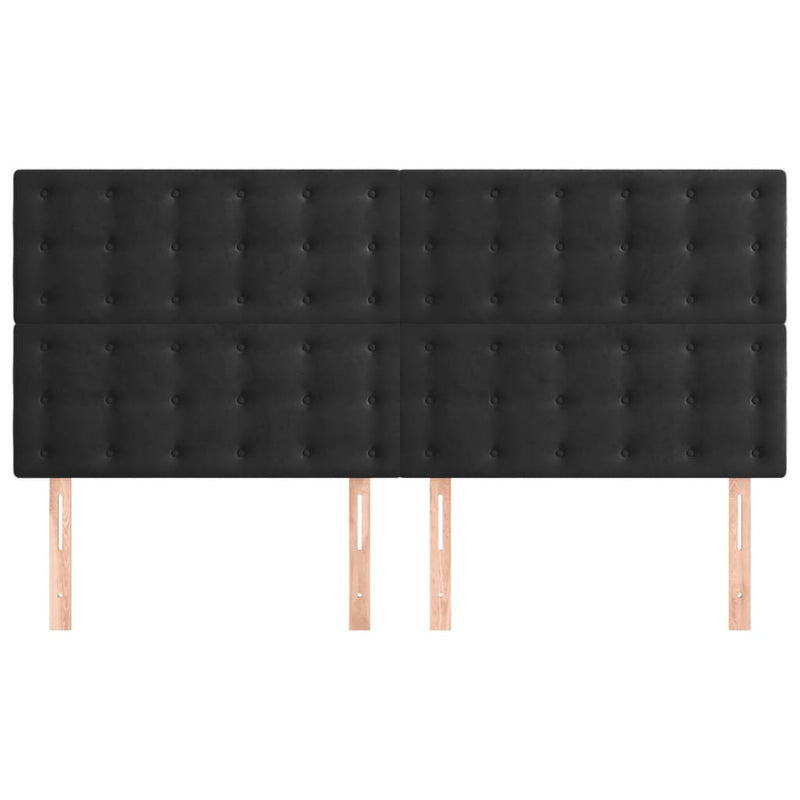 vidaXL 4 db fekete bársony fejtámla 80 x 5 x 78/88 cm