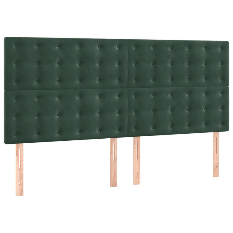 vidaXL 4 db sötétzöld bársony fejtámla 80 x 5 x 78/88 cm