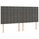 vidaXL sötétszürke bársony fejtámla 180x5x118/128 cm