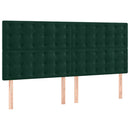 vidaXL sötétzöld bársony fejtámla 180x5x118/128 cm