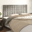 vidaXL világosszürke bársony fejtámla 200 x 5 x 118/128 cm