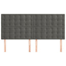 vidaXL sötétszürke bársony fejtámla 200 x 5 x 118/128 cm