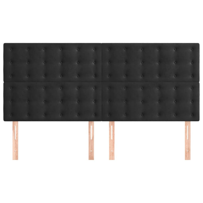vidaXL 4 db fekete bársony fejtámla 100x5x78/88 cm