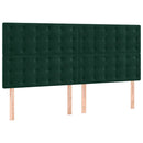 vidaXL sötétzöld bársony fejtámla 200 x 5 x 118/128 cm