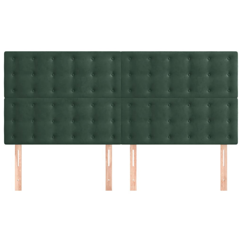 vidaXL 4 db sötétzöld bársony fejtámla 100x5x78/88 cm