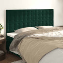 vidaXL sötétzöld bársony fejtámla 200 x 5 x 118/128 cm