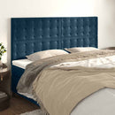 vidaXL sötétkék bársony fejtámla 200 x 5 x 118/128 cm
