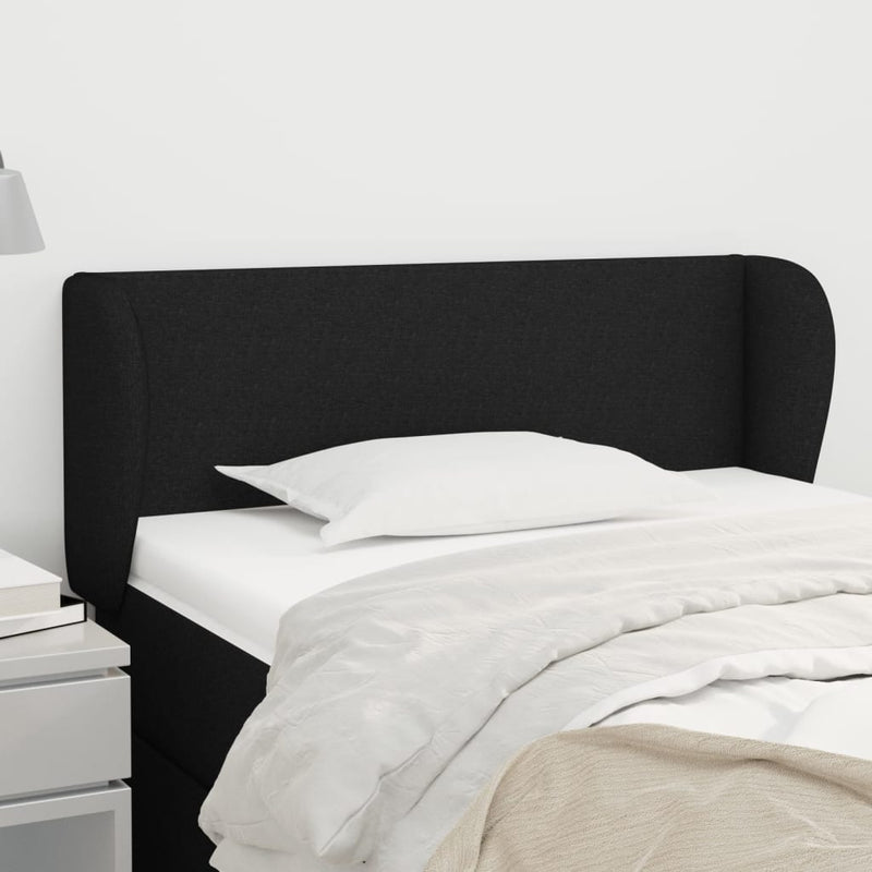 vidaXL fekete szövet fejtámla szárnyakkal 83x23x78/88 cm