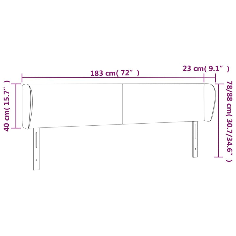 vidaXL sötétbarna szövet fejtámla 183x23x78/88 cm