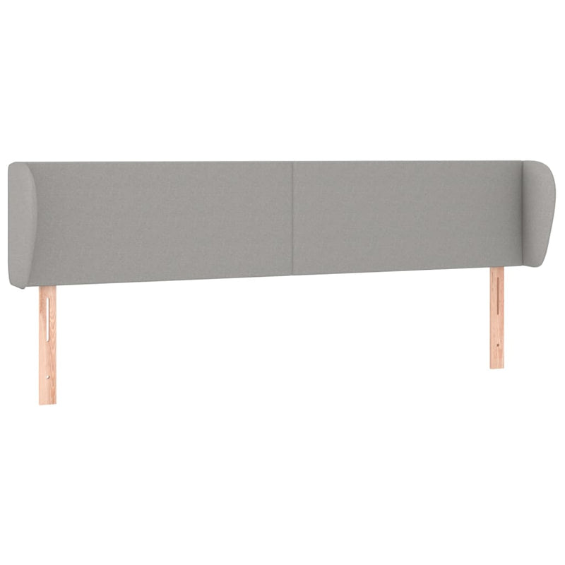vidaXL világosszürke szövet fejtámla szárnyakkal 203x23x78/88 cm