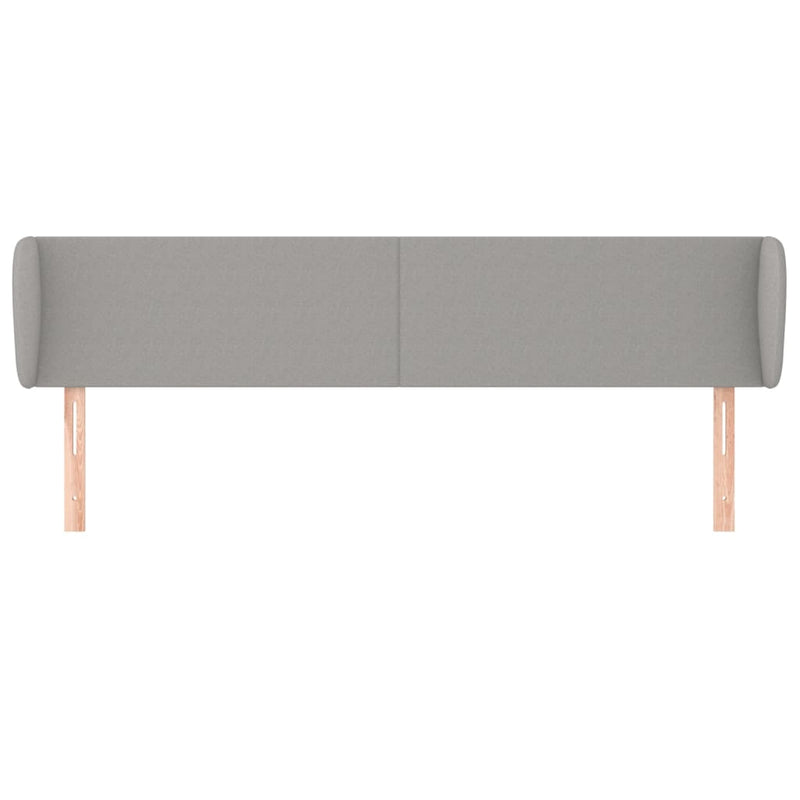 vidaXL világosszürke szövet fejtámla szárnyakkal 203x23x78/88 cm