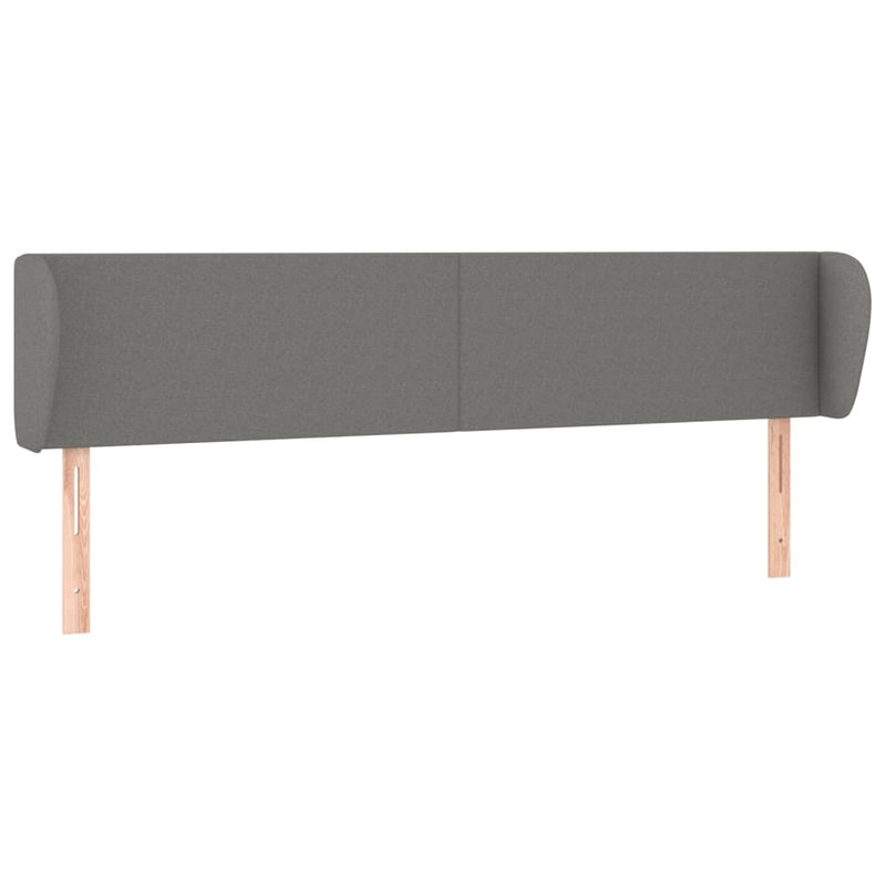vidaXL sötétszürke szövet fejtámla szárnyakkal 203x23x78/88 cm