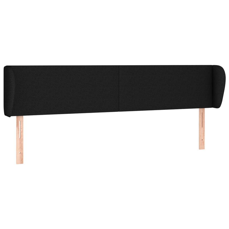 vidaXL fekete szövet fejtámla szárnyakkal 203x23x78/88 cm