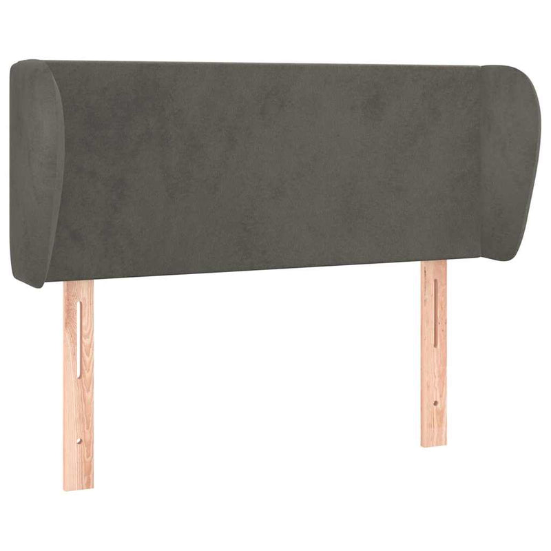 vidaXL sötétszürke bársony fejtámla szárnyakkal 203x23x78/88 cm
