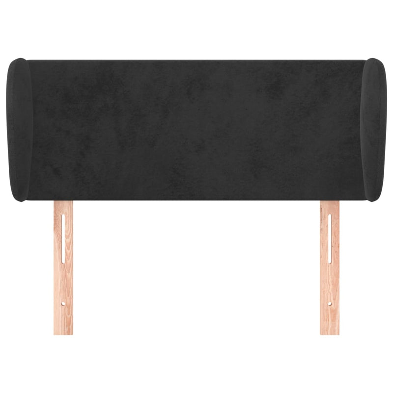 vidaXL fekete bársony fejtámla szárnyakkal 83x23x78/88 cm