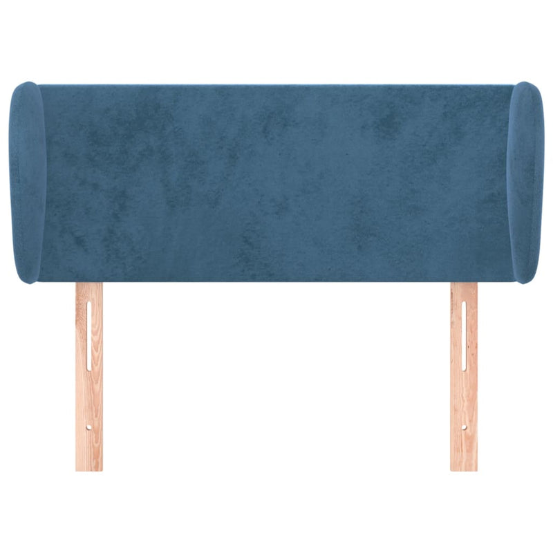 vidaXL sötétkék bársony fejtámla szárnyakkal 83x23x78/88 cm