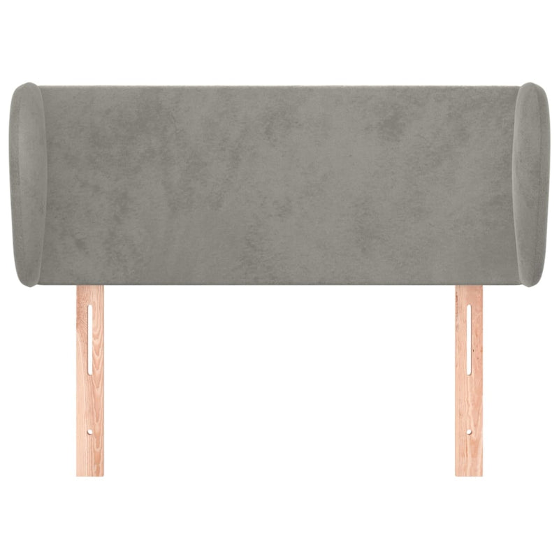 vidaXL világosszürke bársony fejtámla szárnyakkal 93x23x78/88 cm
