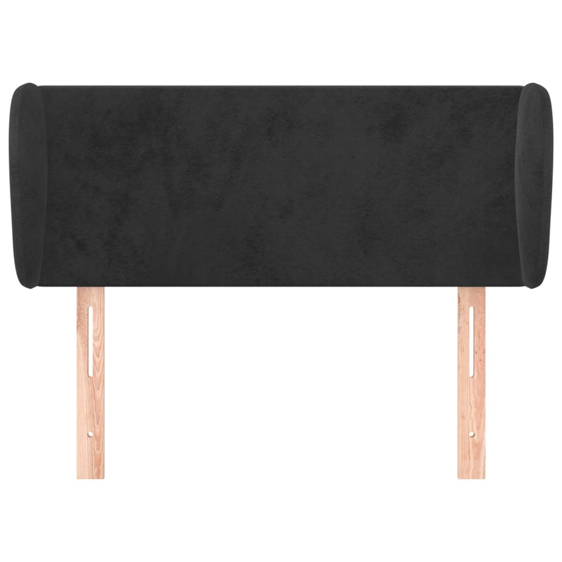 vidaXL fekete bársony fejtámla szárnyakkal 93x23x78/88 cm