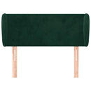 vidaXL sötétzöld bársony fejtámla szárnyakkal 93x23x78/88 cm