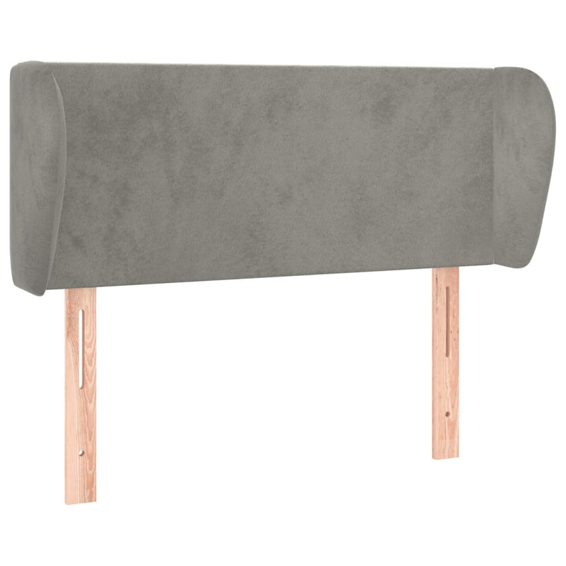 vidaXL világosszürke bársony fejtámla szárnyakkal 103x23x78/88 cm