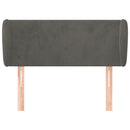 vidaXL sötétszürke bársony fejtámla szárnyakkal 103x23x78/88 cm