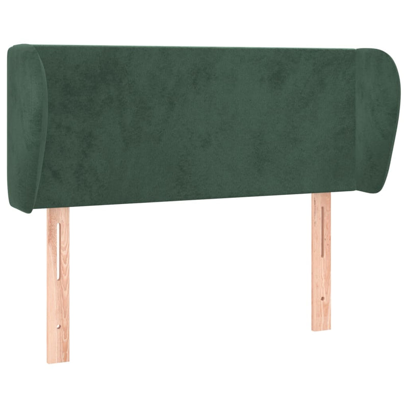 vidaXL sötétzöld bársony fejtámla szárnyakkal 103x23x78/88 cm