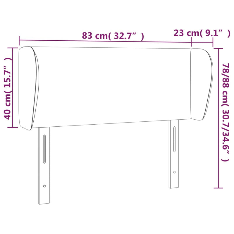 vidaXL fehér műbőr szárnyas fejtámla 83x23x78/88 cm