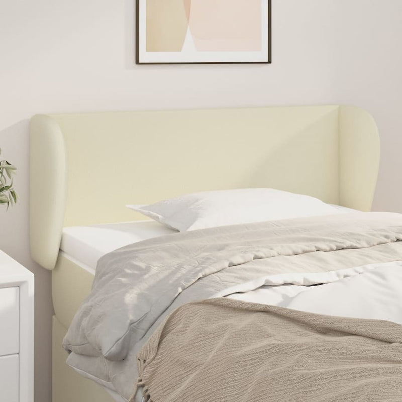 vidaXL krémszínű műbőr szárnyas fejtámla 93x23x78/88 cm