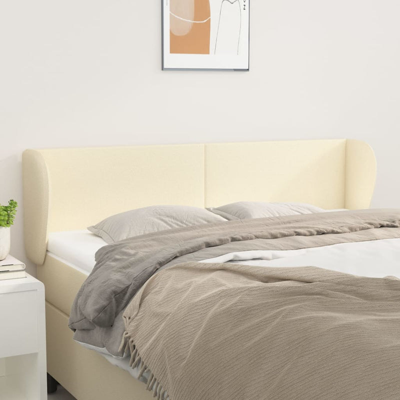 vidaXL krémszínű műbőr szárnyas fejtámla 147x23x78/88 cm