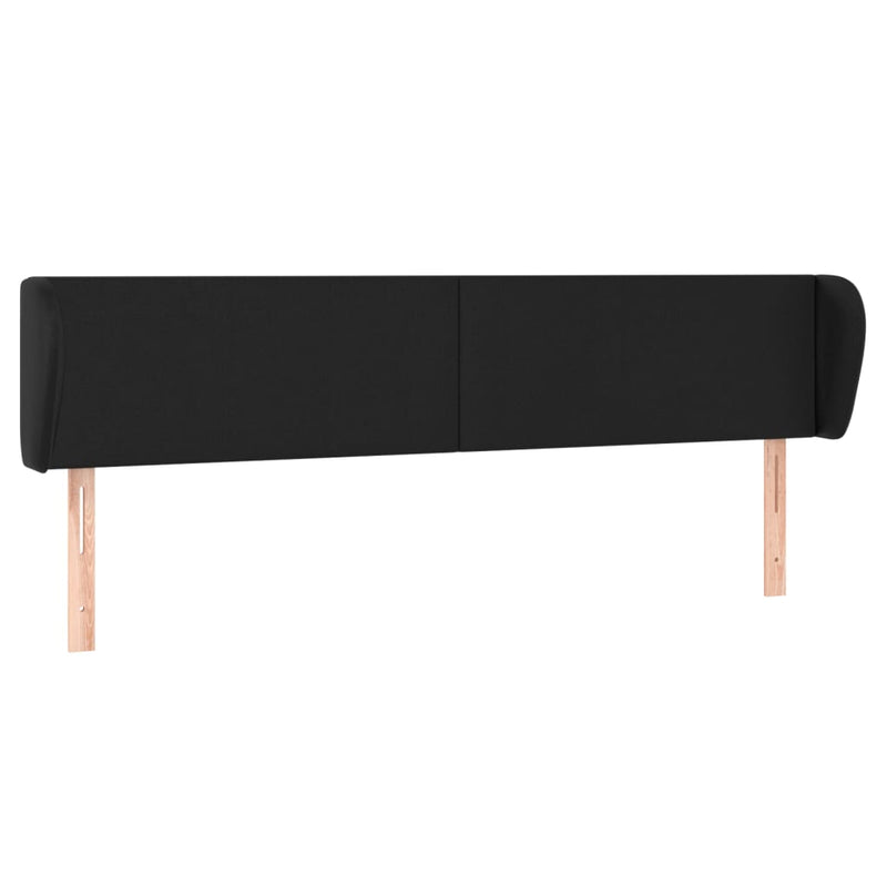 vidaXL fekete műbőr szárnyas fejtámla 203x23x78/88 cm