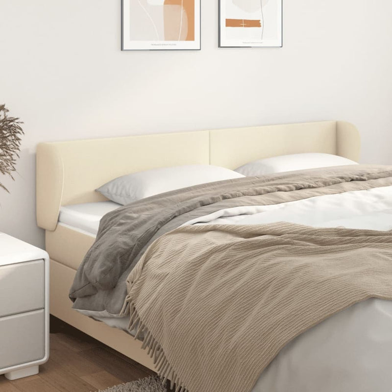 vidaXL krémszínű műbőr szárnyas fejtámla 203x23x78/88 cm