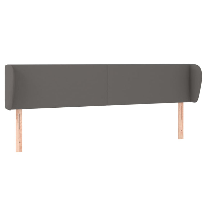 vidaXL szürke műbőr szárnyas fejtámla 203x23x78/88 cm