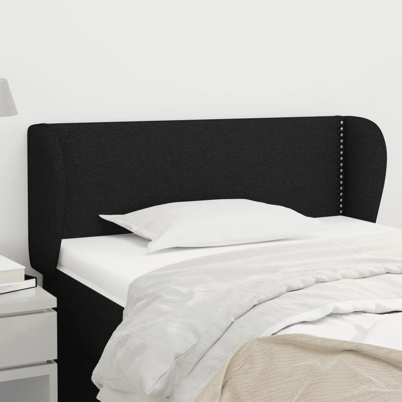 vidaXL fekete szövet fejtámla szárnyakkal 83x23x78/88 cm