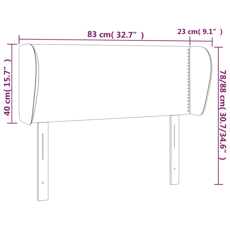 vidaXL sötétbarna szövet fejtámla szárnyakkal 83x23x78/88 cm
