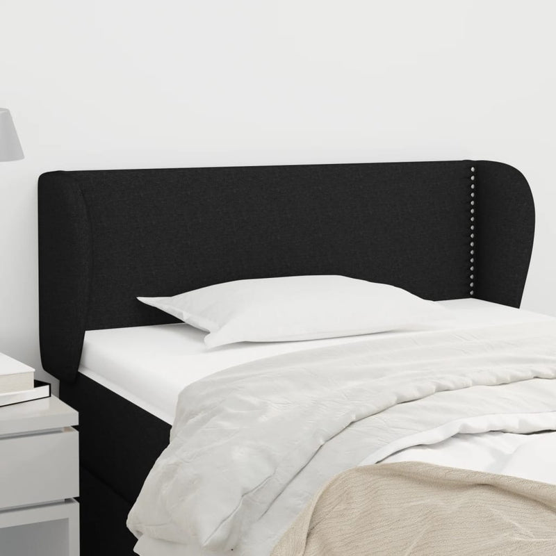vidaXL fekete szövet fejtámla szárnyakkal 93x23x78/88 cm