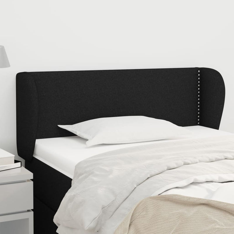 vidaXL fekete szövet fejtámla szárnyakkal 103x23x78/88 cm