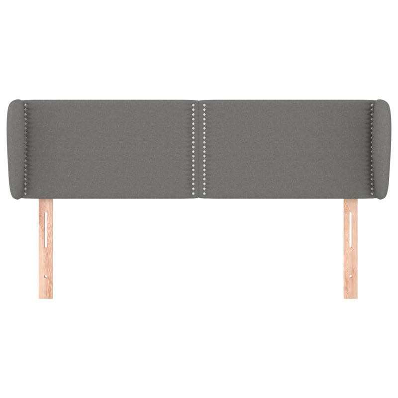 vidaXL sötétszürke szövet fejtámla szárnyakkal 147x23x78/88 cm