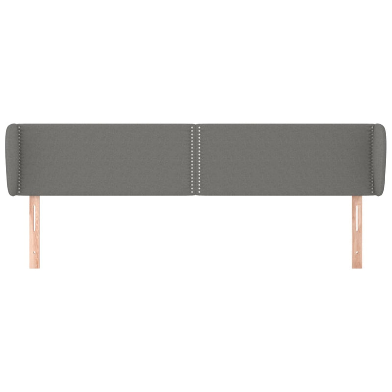 vidaXL sötétszürke szövet fejtámla szárnyakkal 163x23x78/88 cm