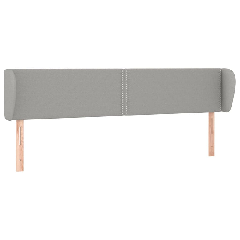 vidaXL világosszürke szövet fejtámla szárnyakkal 203x23x78/88 cm