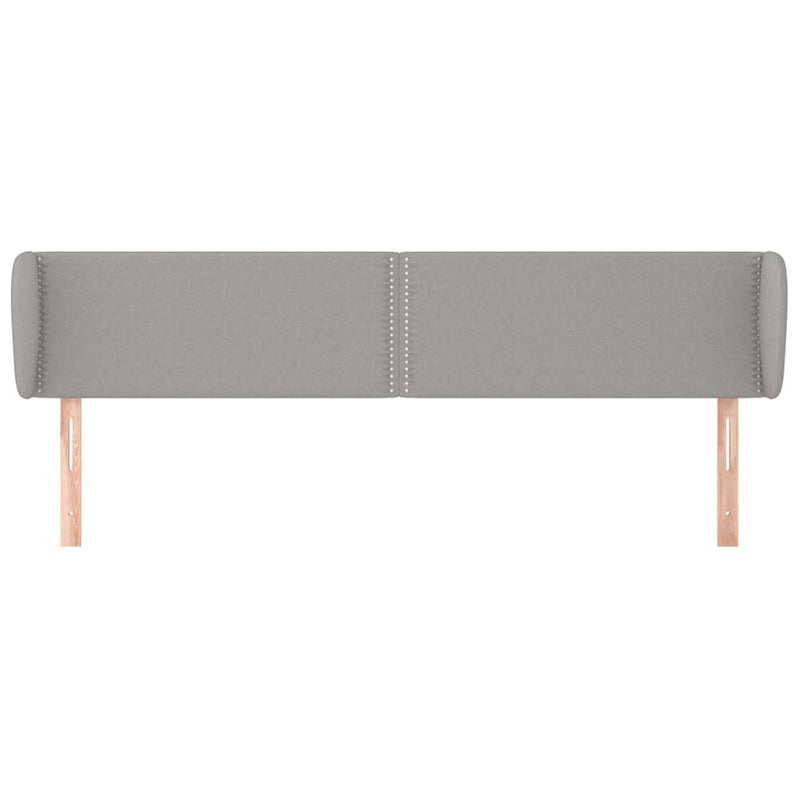 vidaXL világosszürke szövet fejtámla szárnyakkal 203x23x78/88 cm
