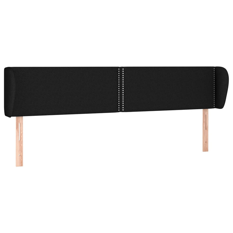 vidaXL fekete szövet fejtámla szárnyakkal 203x23x78/88 cm