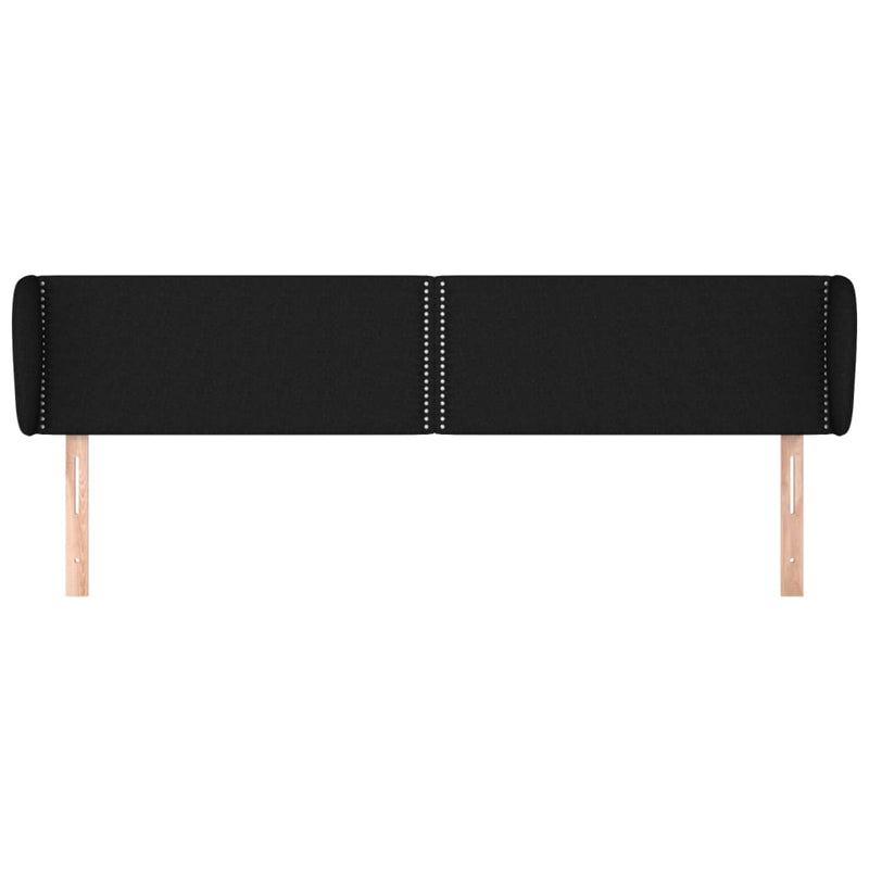 vidaXL fekete szövet fejtámla szárnyakkal 203x23x78/88 cm