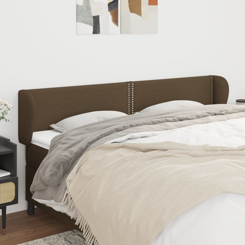 vidaXL sötétbarna szövet fejtámla szárnyakkal 203x23x78/88 cm