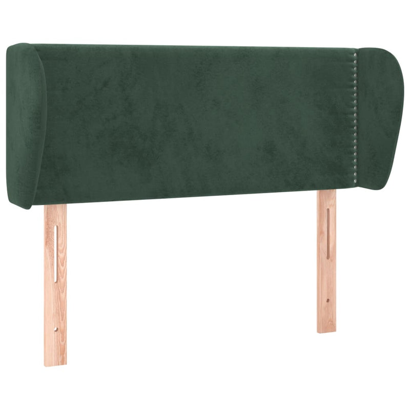vidaXL sötétzöld bársony fejtámla szárnyakkal 83x23x78/88 cm