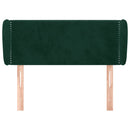 vidaXL sötétzöld bársony fejtámla szárnyakkal 83x23x78/88 cm