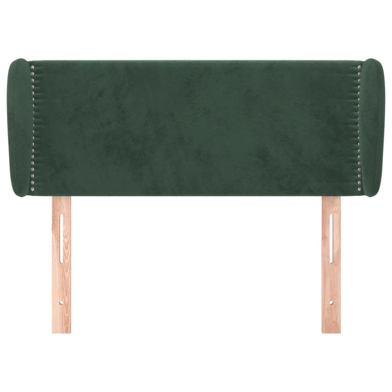 vidaXL sötétzöld bársony fejtámla szárnyakkal 83x23x78/88 cm